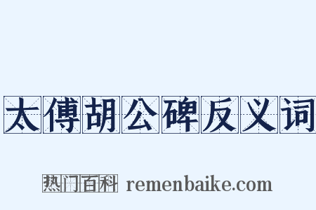 太傅胡公碑反义词是什么意思的图片